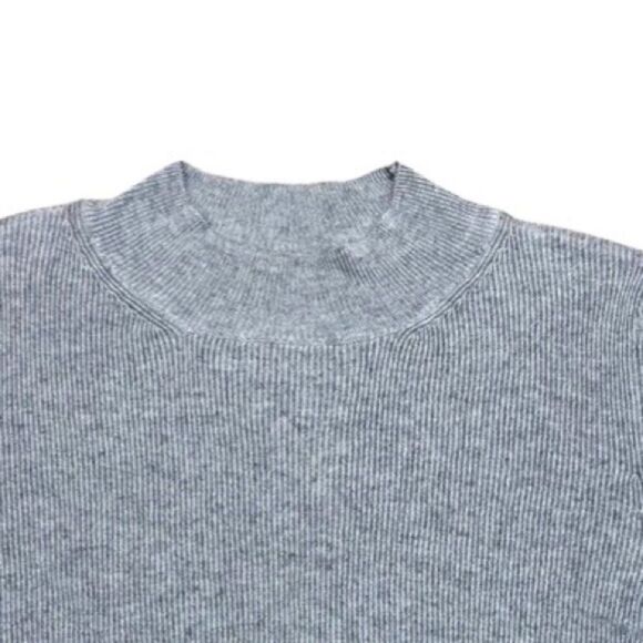 New!! TOPSHOP Grey Wool Blend Knit Ribbed Long Sleeve Cropped Sweater - Sz 6 US - Picture 8 of 10